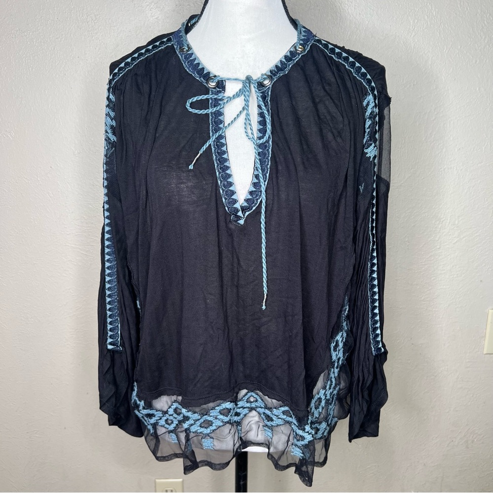 Free People Eden black embroidered blouse - Picture 5 of 12
